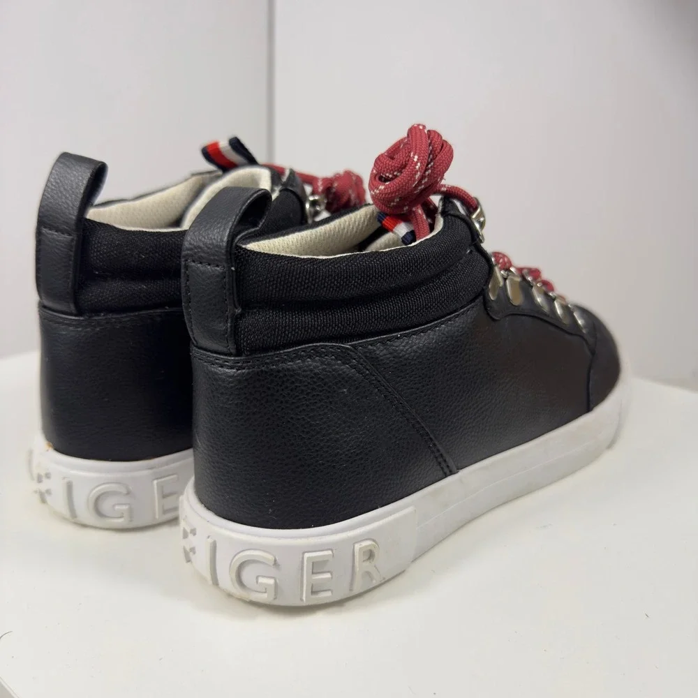 Tommy Hilfiger Jael Women Size 7 Black High Top Sneaker Boots TWJAEL Lace Up